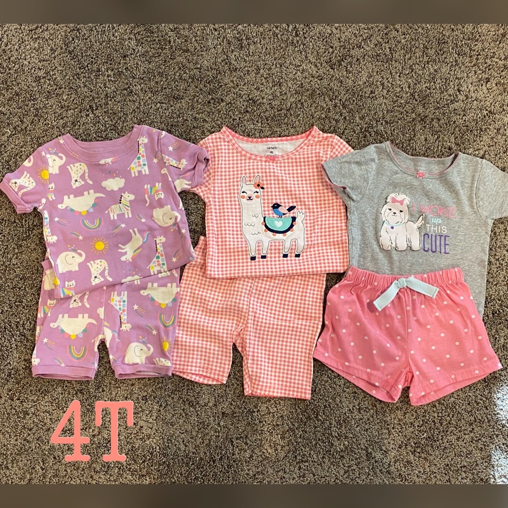 Toddler girl pajama short sets